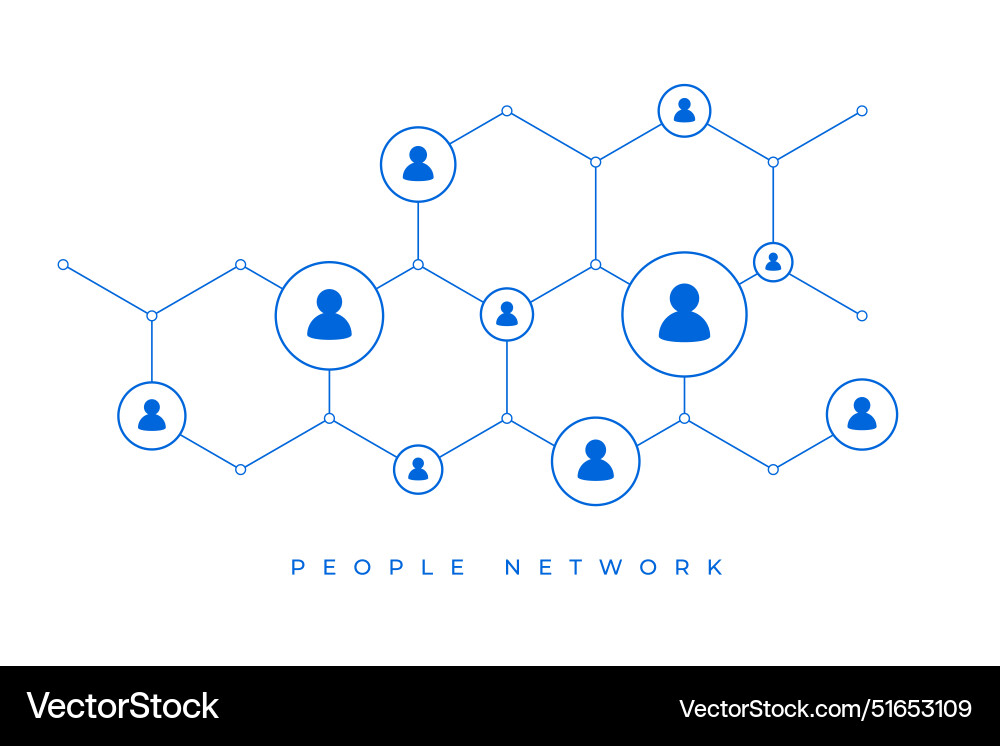 People network connection hexagonal background vector image