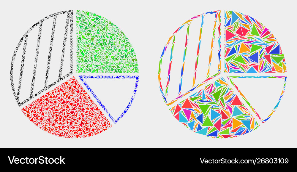 Pie chart mosaic icon triangle items Vector Image