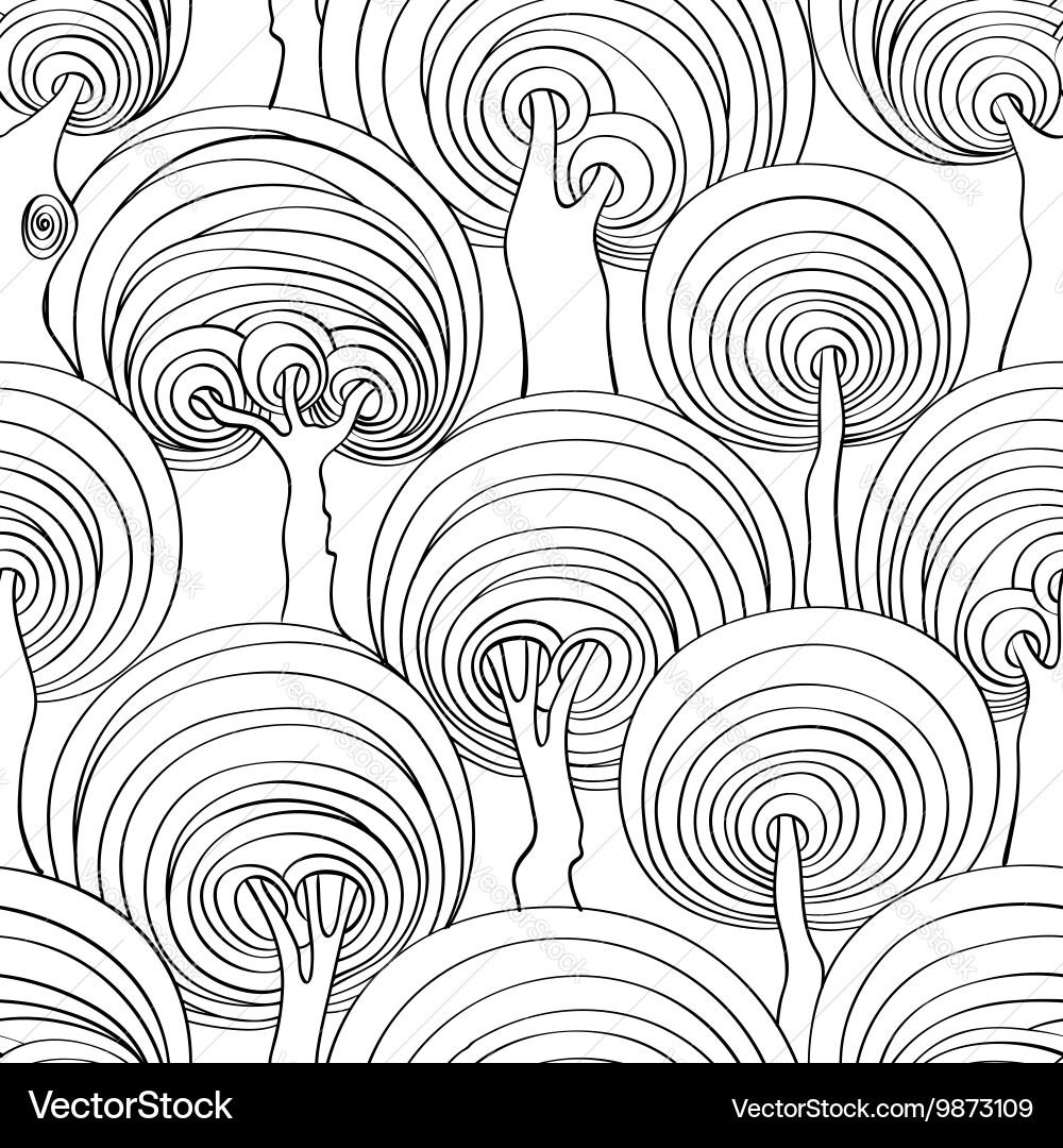 Psychedelic Tree Pattern Vector Image