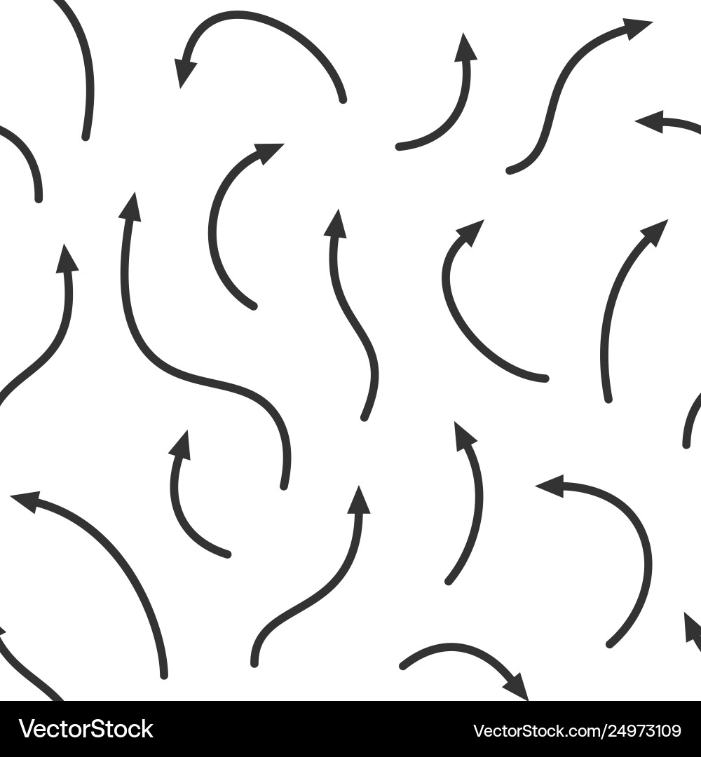 Seamless pattern curved arrows different Seamless pattern curved arrows different vector image