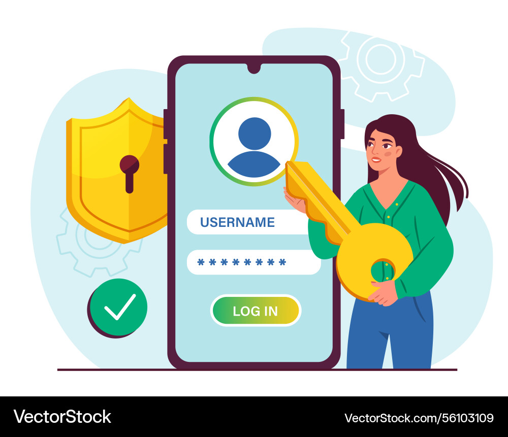 Secure login authentication Secure login authentication vector image