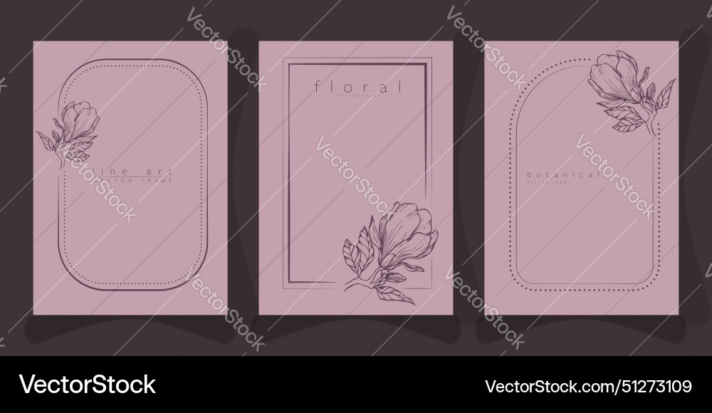 Set of frame templates in minimal linear style Set of frame templates in minimal linear style Vector Image