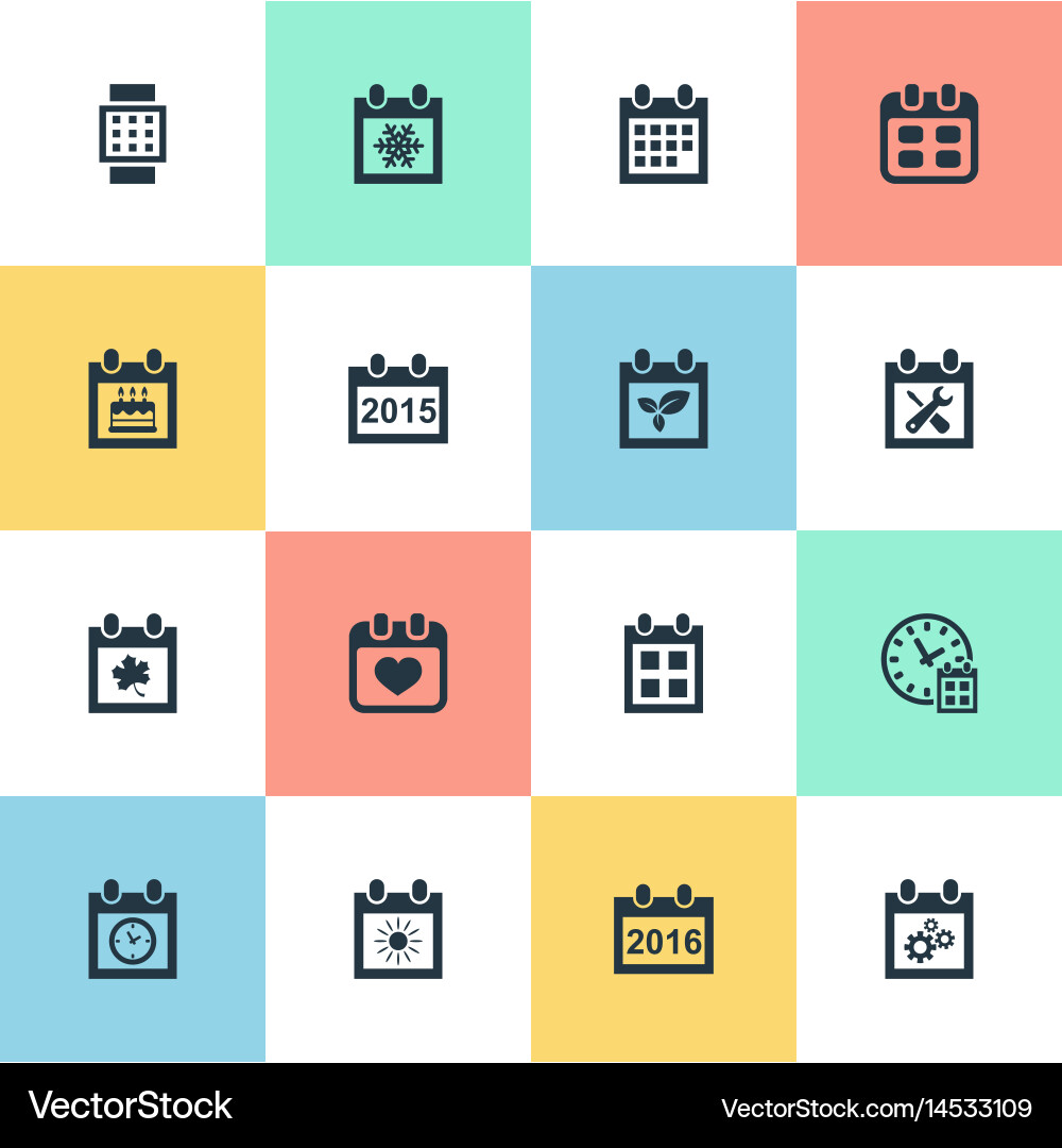 Set of simple time icons vector image