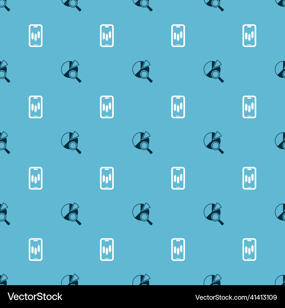 Set search data analysis and mobile stock trading Set search data analysis and mobile stock trading vector image