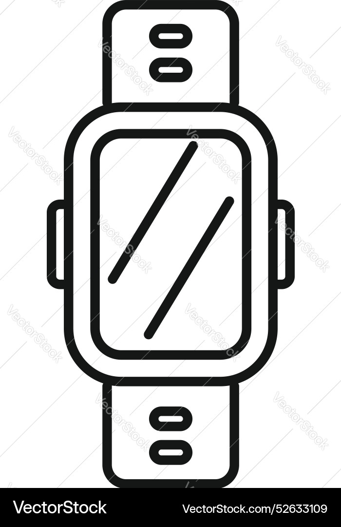 Smartwatch with big screen displaying blank user Smartwatch with big screen displaying blank user vector image