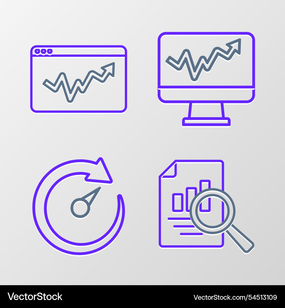 Zeilendokument mit Diagrammdiagramm Digitalgeschwindigkeit einstellen Zeilendokument mit Diagrammdiagramm Digitalgeschwindigkeit einstellen vektorbild