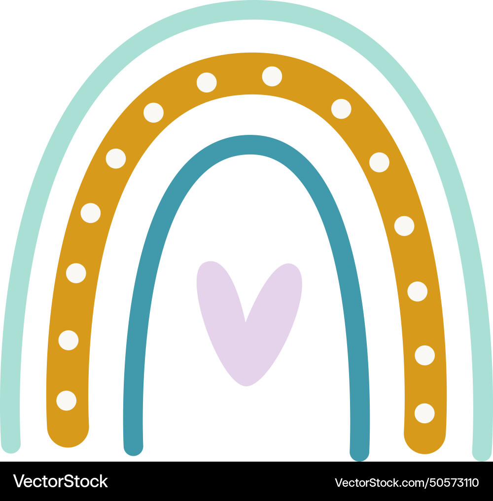 Cartoon rainbow with heart Vector Image