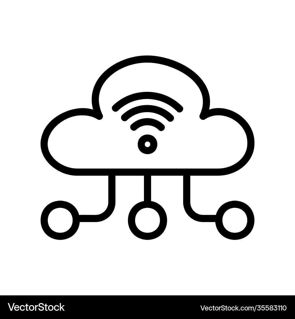 Cloud computing icon in line style about internet Cloud computing icon in line style about internet vector image