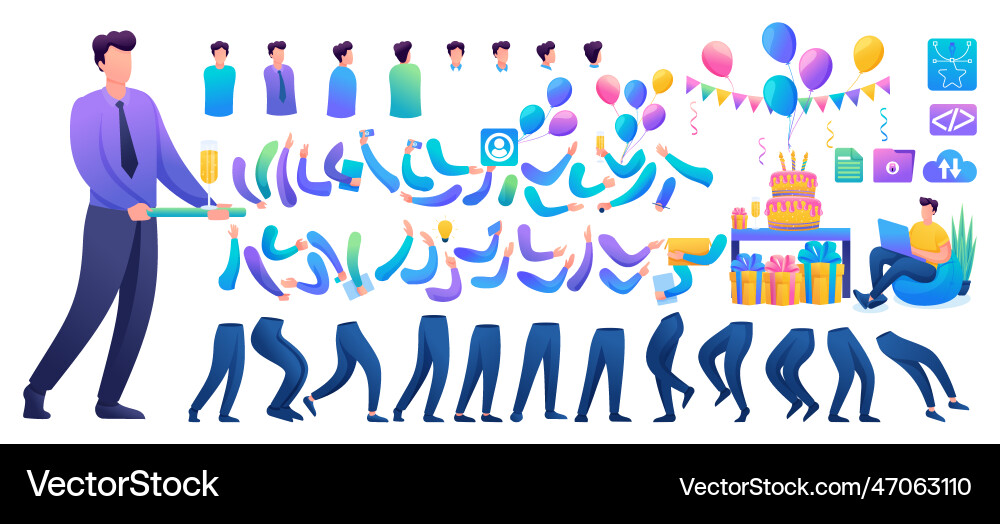 Constructor for creating a fun teen man create Vector Image