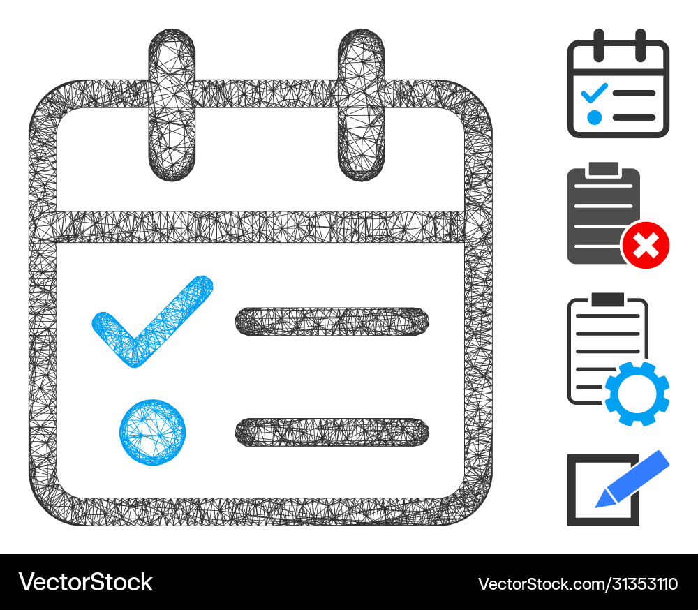 Day tasklist web mesh Day tasklist web mesh vector image