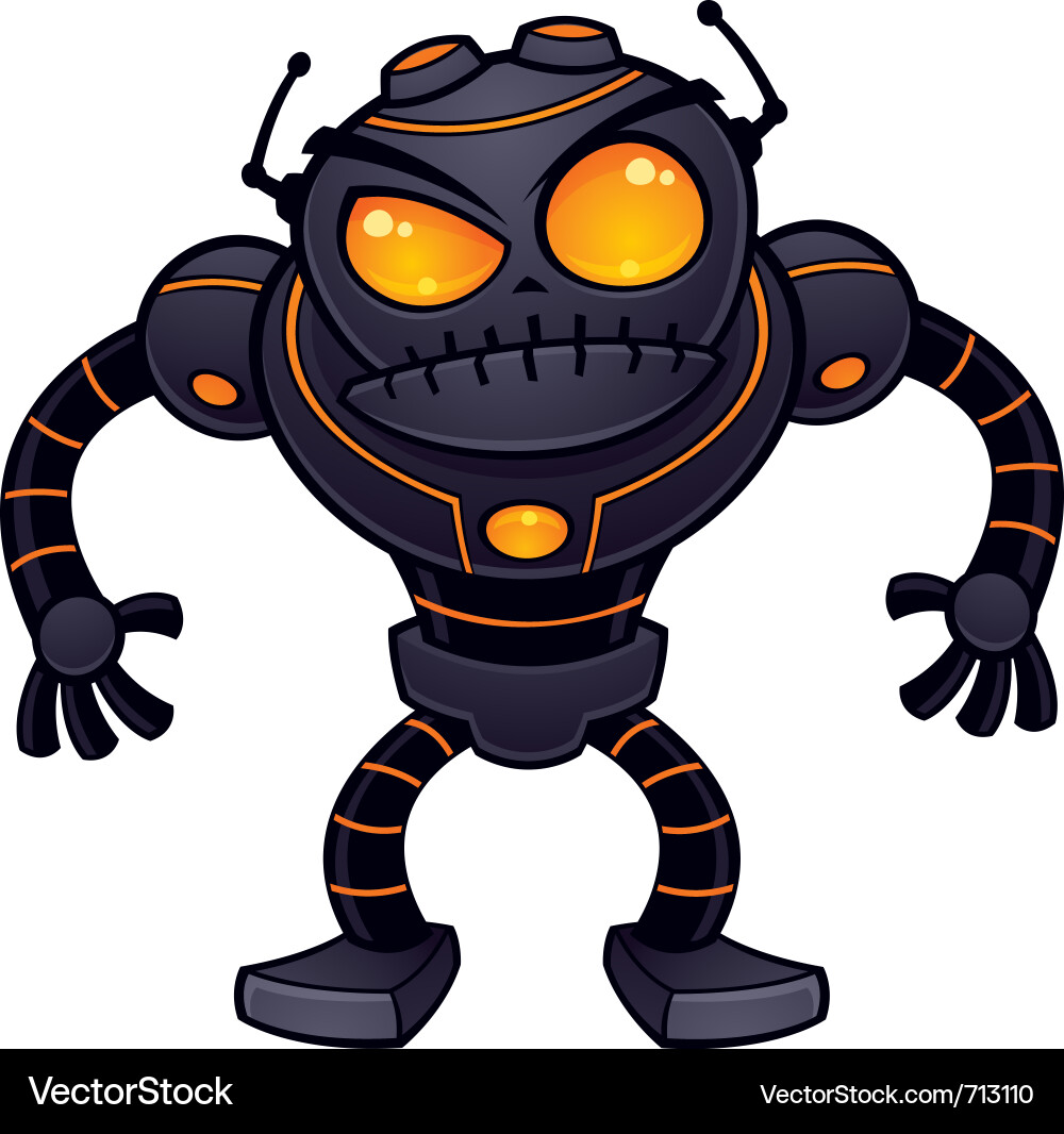 Furious Robot Vector Image