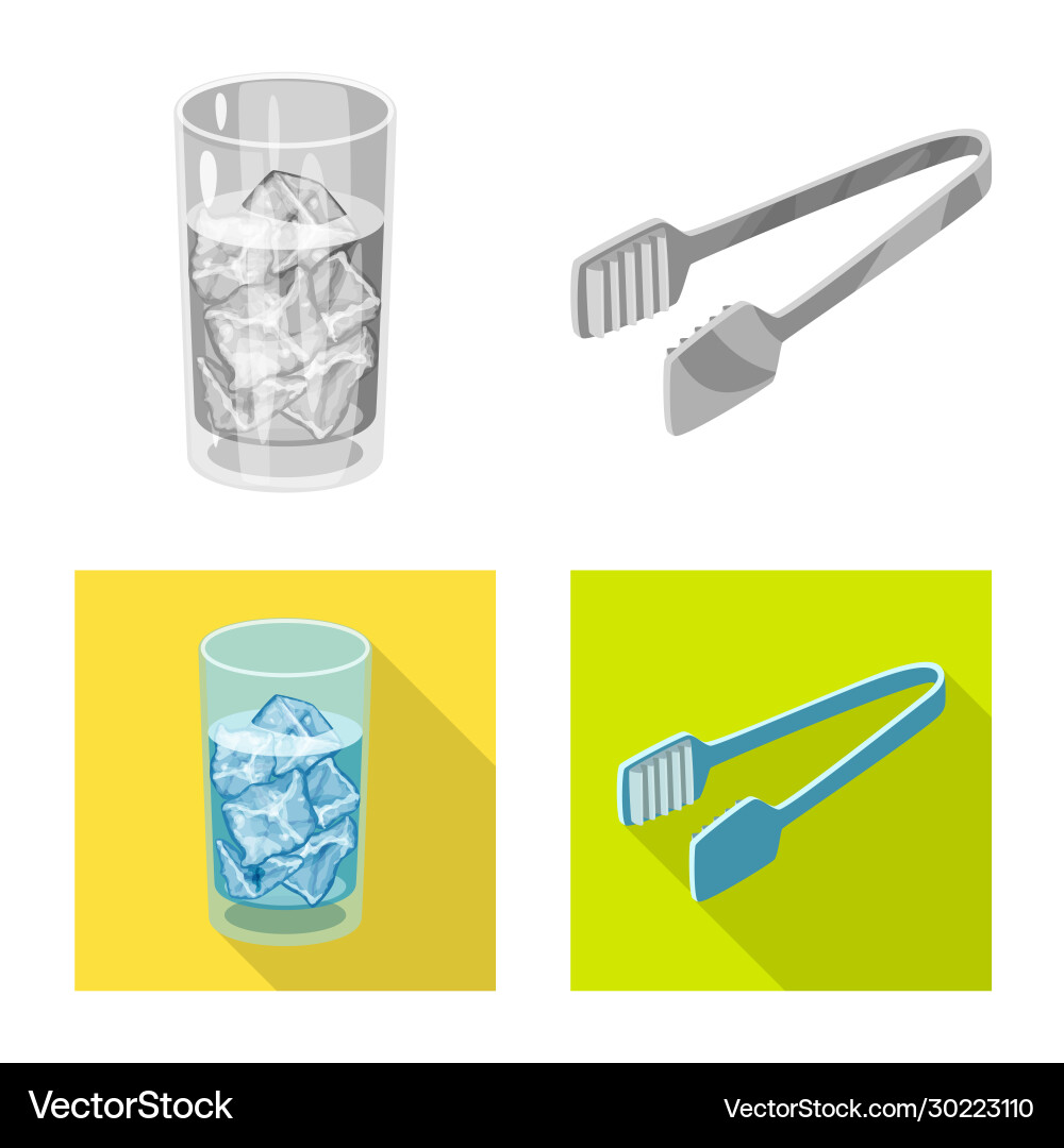 Isolated object texture and frozen sign set Vector Image