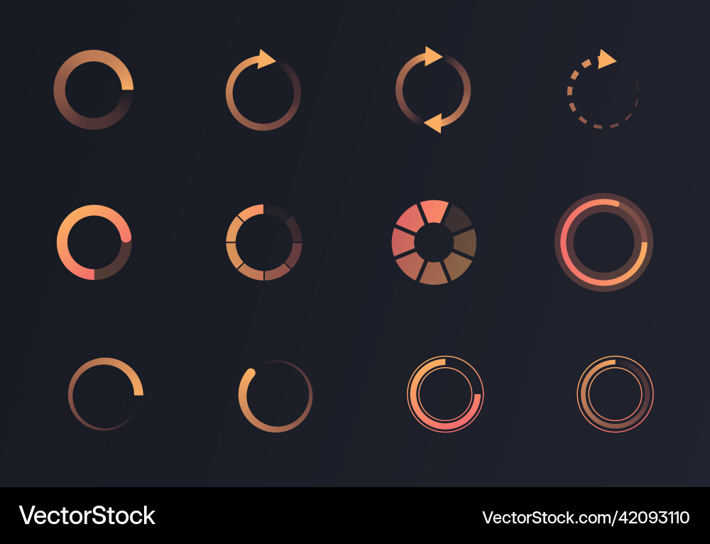 Loading Circle Icons Set vector image