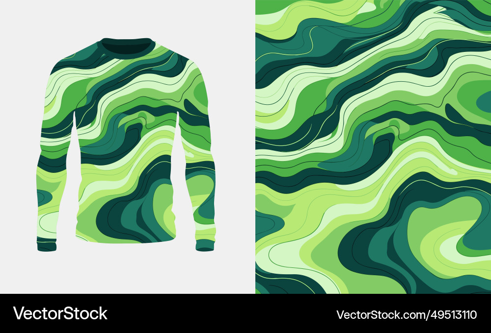 Long sleeve jersey topographic lines texture Long sleeve jersey topographic lines texture vector image