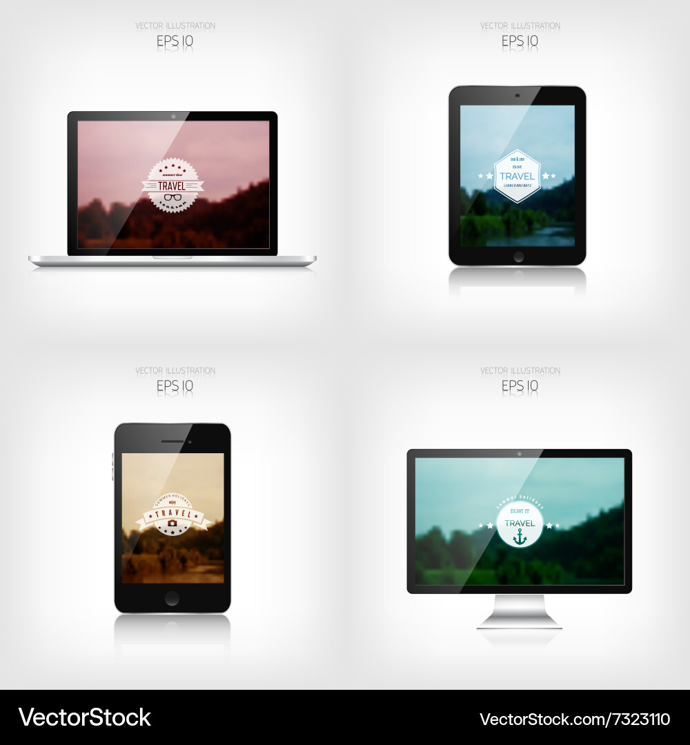 Responsive Webdesign adaptive Benutzeroberfläche Vektorbild