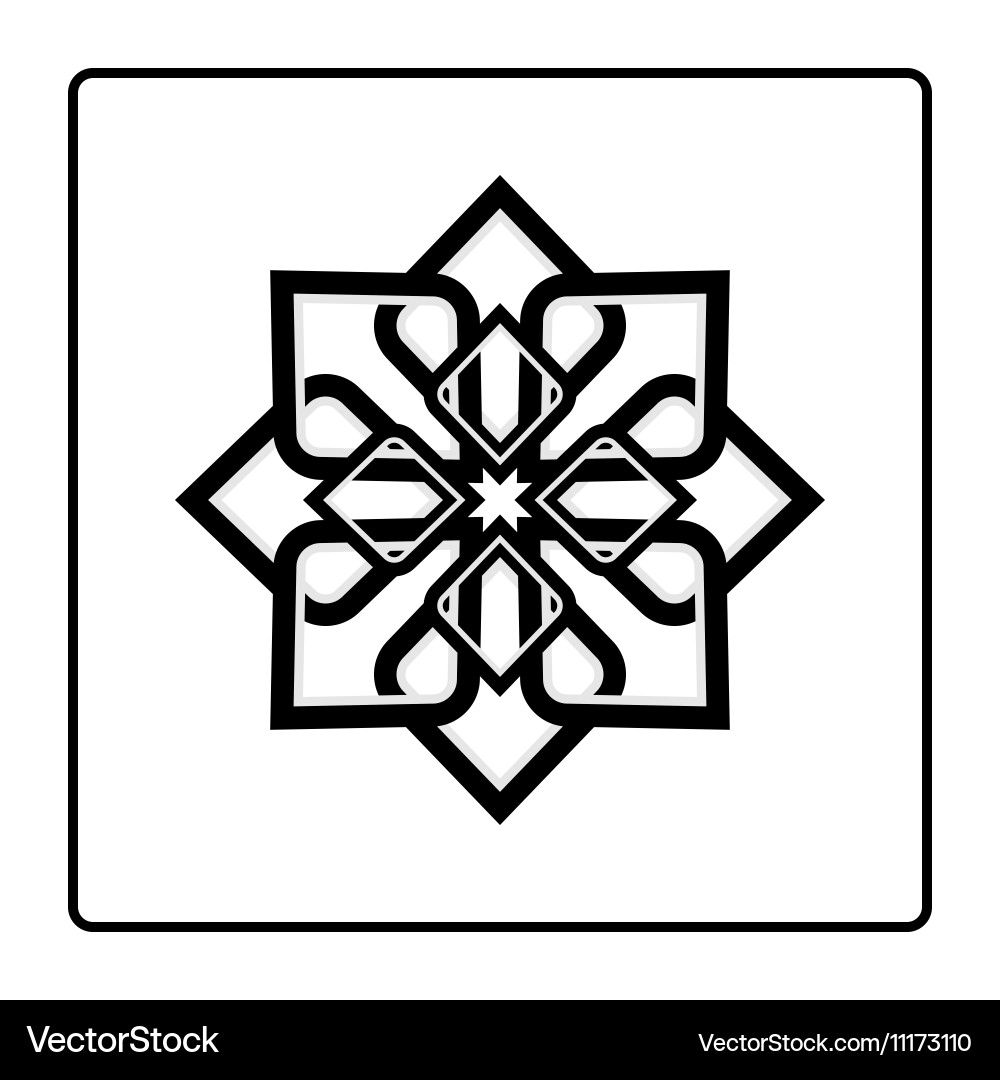 Round pattern abstract design element eight Vector Image