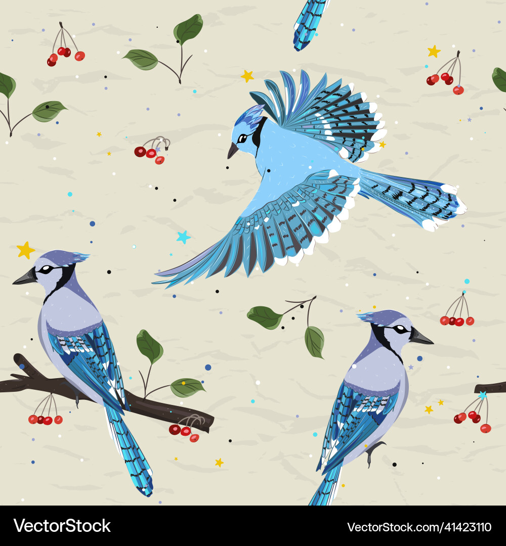 Seamless pattern from new collection with birds Seamless pattern from new collection with birds vector image