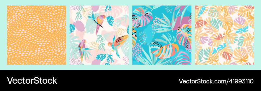 Set of abstract art seamless patterns Set of abstract art seamless patterns vector image