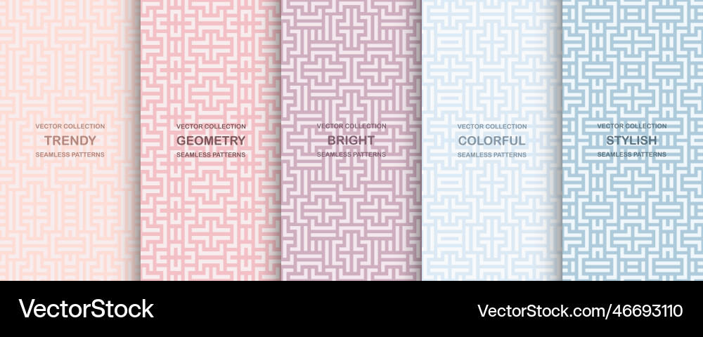 Set of colorful ornamental seamless geometric Set of colorful ornamental seamless geometric vector image