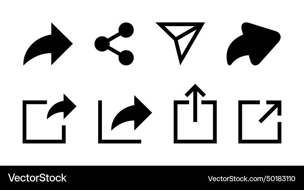 Set of share button icon in trendy style Set of share button icon in trendy style Vector Image