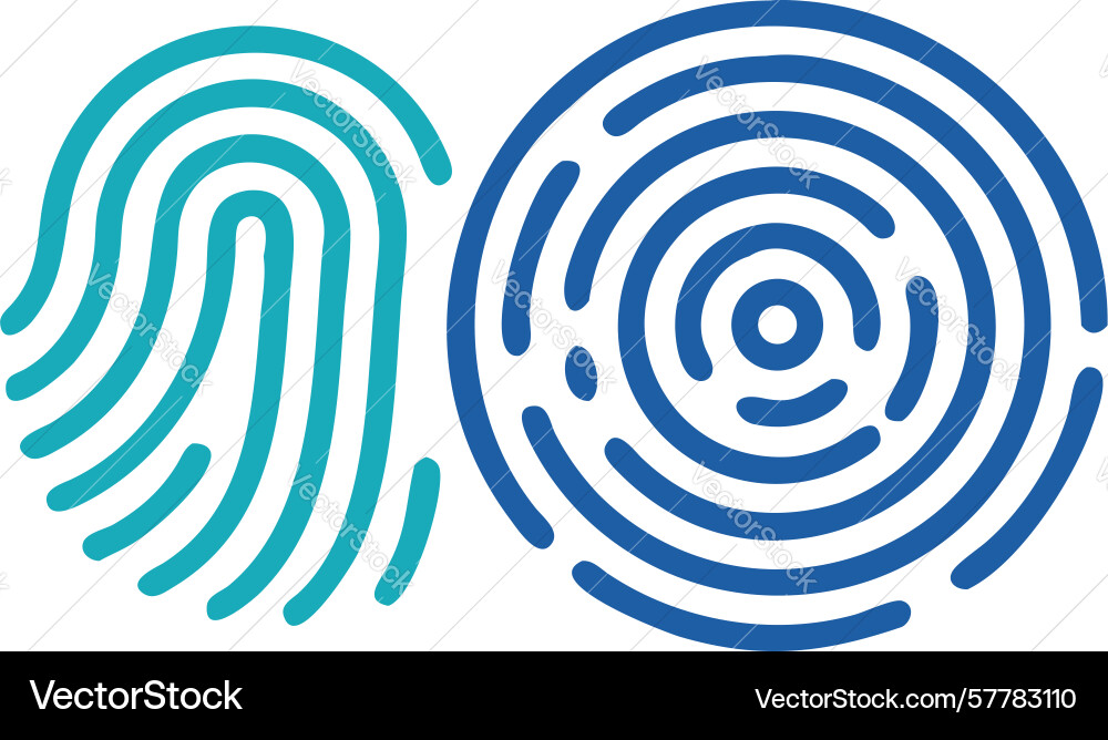 Stylized fingerprint scan biometric data vector image