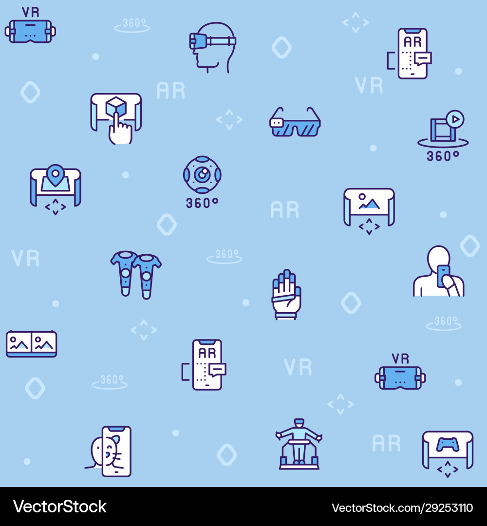 Virtual and augmented reality color linear Virtual and augmented reality color linear vector image