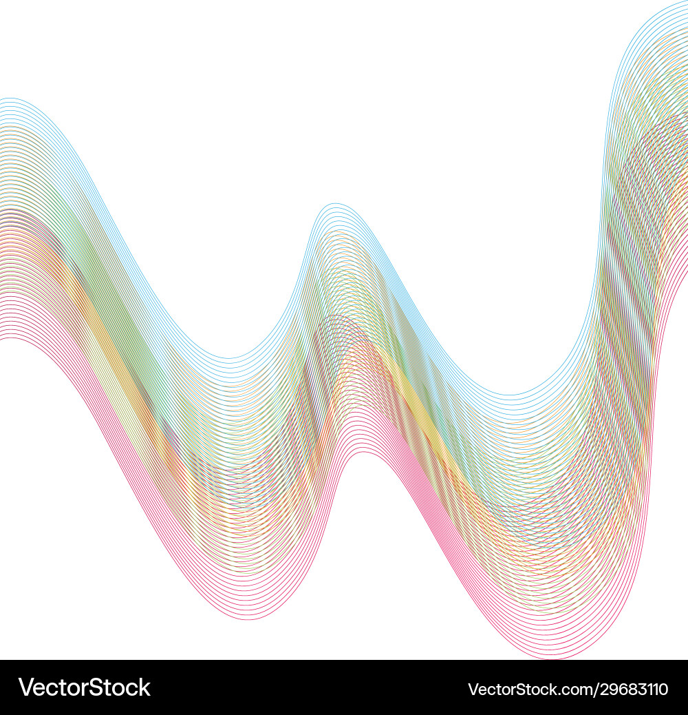 Waves line gradient design vector image