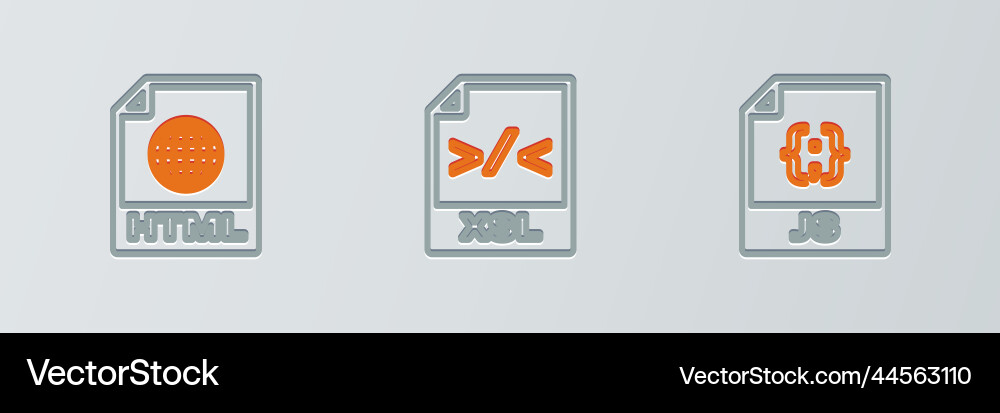 Zeile js Datei Dokument html und xsl Symbol Zeile js Datei Dokument html und xsl Symbol vektorbild