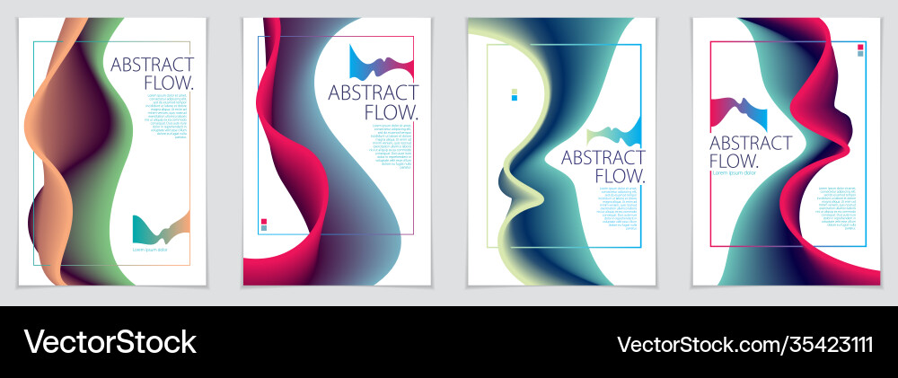 Abstract flow fluid shape backgrounds set a4 Abstract flow fluid shape backgrounds set a4 vector image