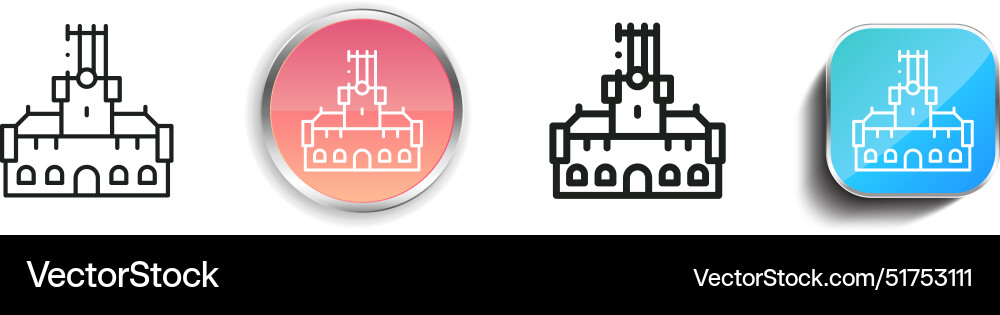 Belfry icon thin linear regular and button style vector image