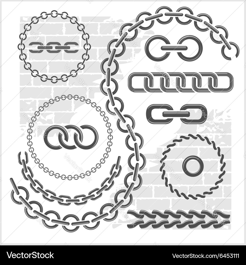 Chains set - icons parts circles of Vector Image