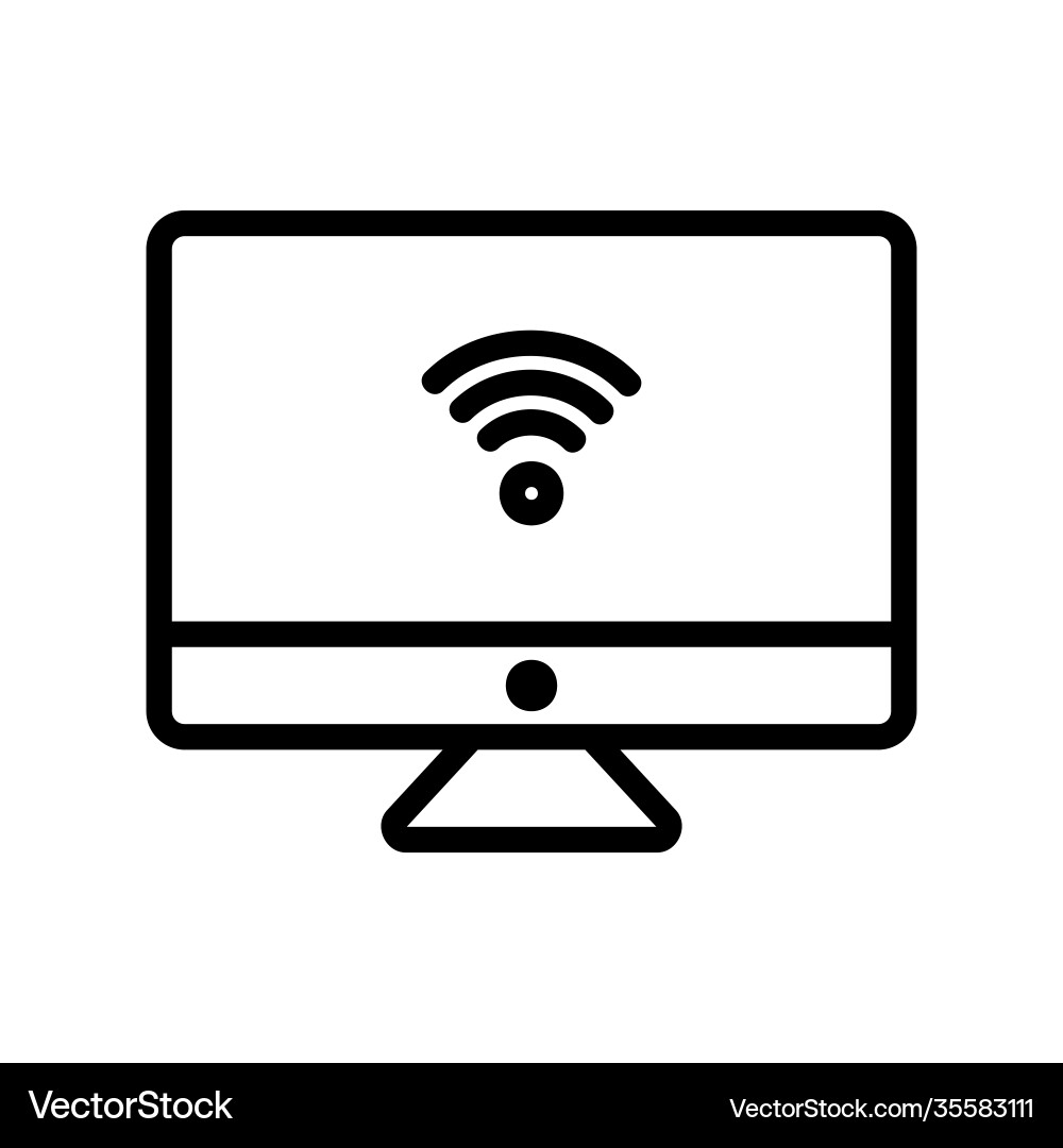 Computer icon in line style about internet Computer icon in line style about internet vector image