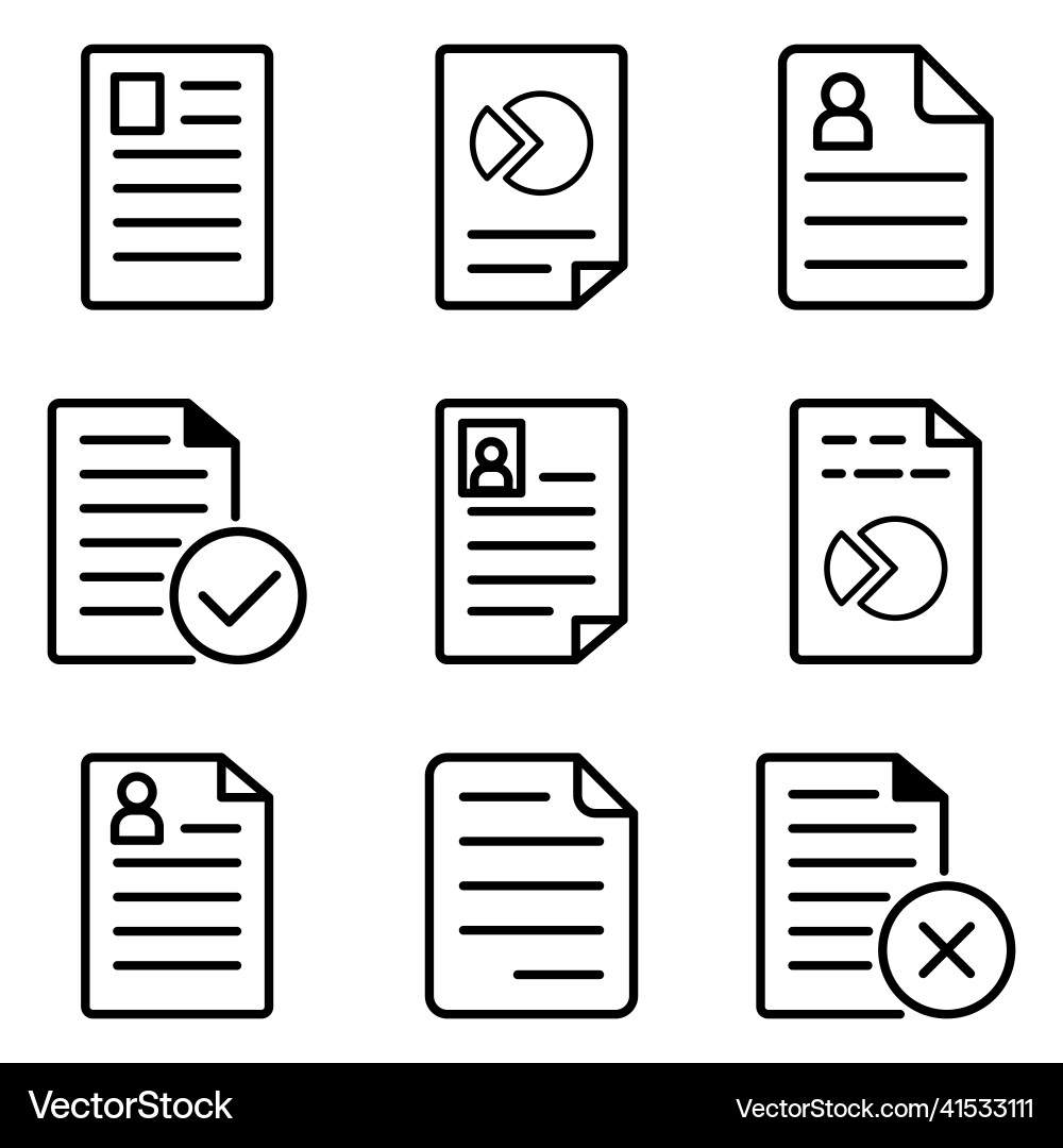 Docs flat icon set isolated on white background Docs flat icon set isolated on white background vector image
