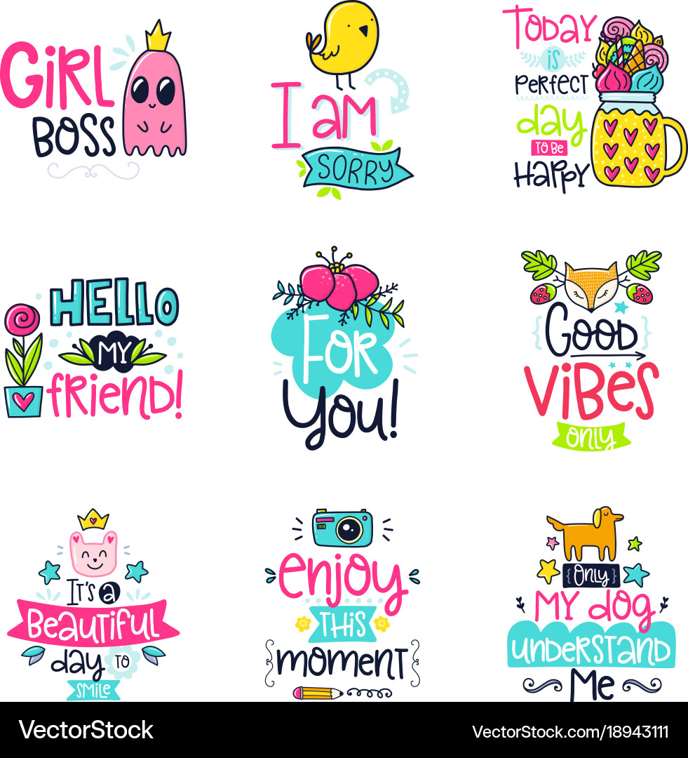 Doodle posters Royalty Free Vector Image - VectorStock