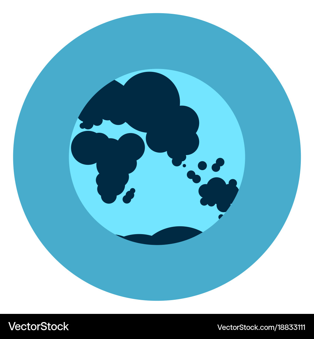 Earth globe with map icon web button on round blue vector image