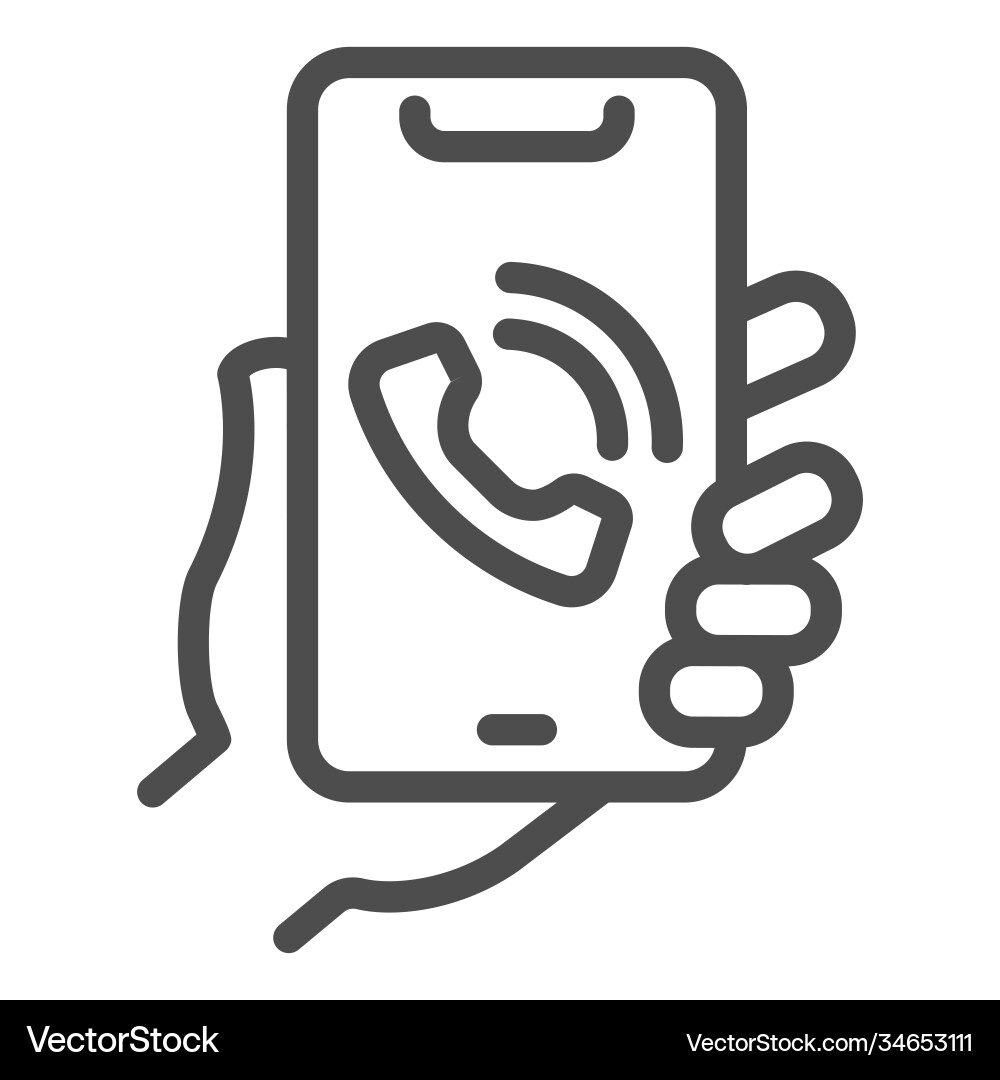 eingehender Anruf auf dem Smartphone-Screenline-Symbol Eingehender Anruf auf dem Smartphone-Screenline-Symbol vektorbild