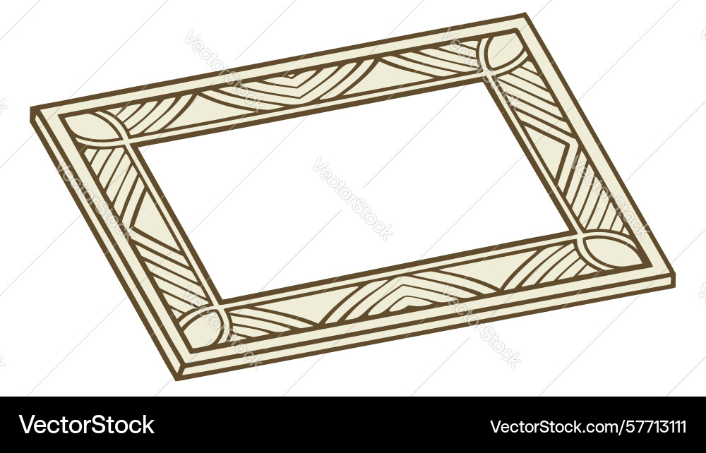 Elegant classic empty rectangular frame in angled vector image