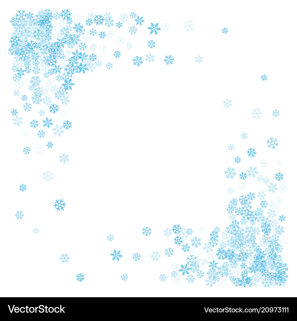 Frame or border of random scatter snowflakes Frame or border of random scatter snowflakes vector image