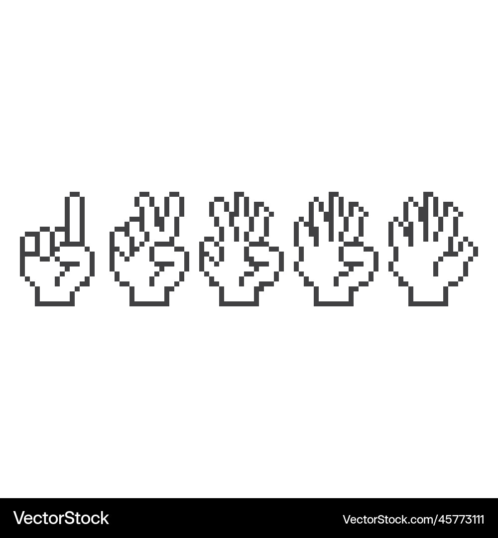 Hand count gesture one two three four five Hand count gesture one two three four five Vector Image
