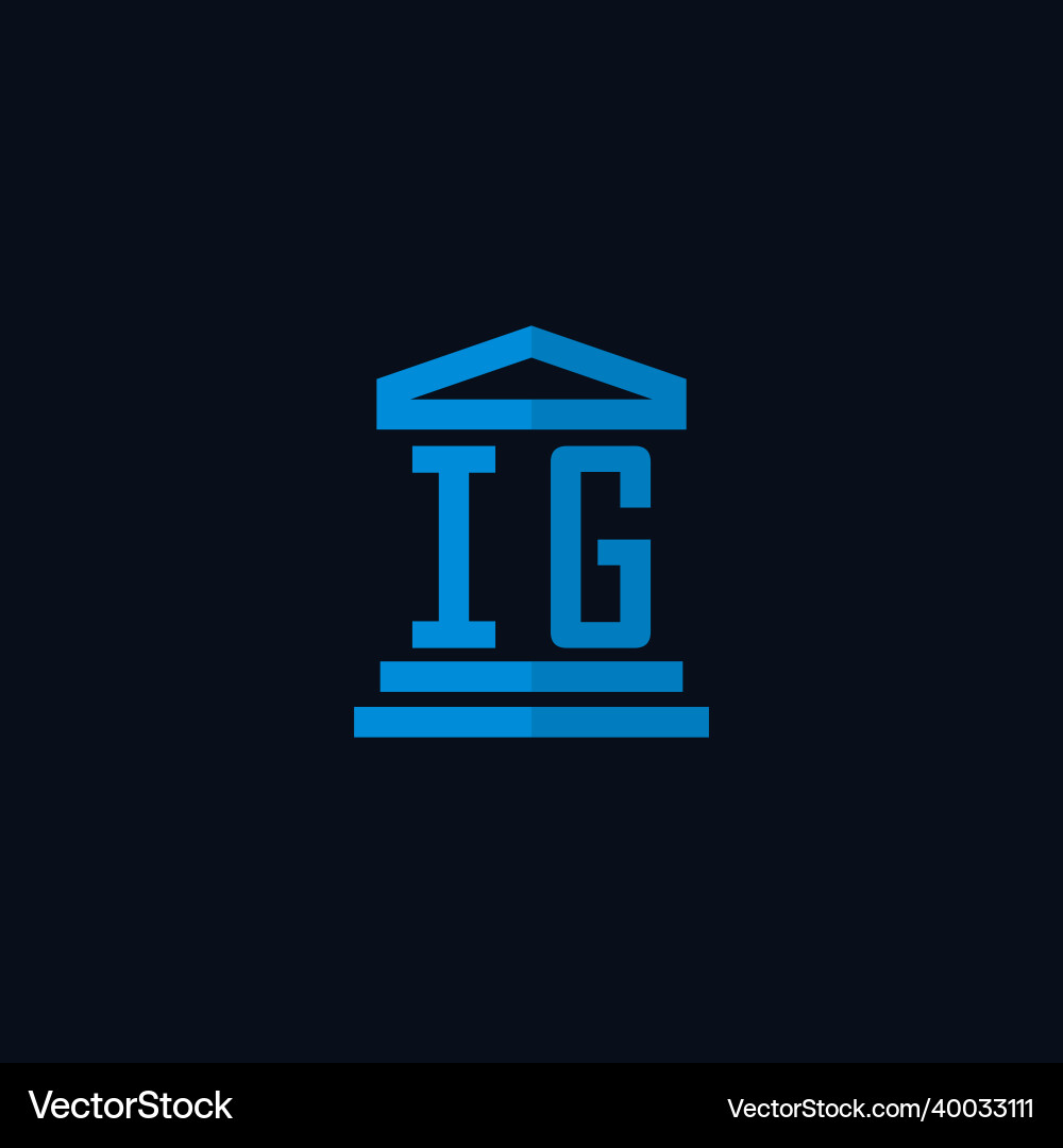 Ig initial logo monogram with simple courthouse Ig initial logo monogram with simple courthouse Vector Image
