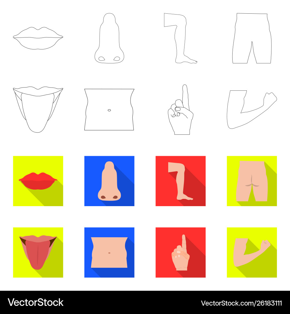 Isolated object human and part logo set Isolated object human and part logo set vector image