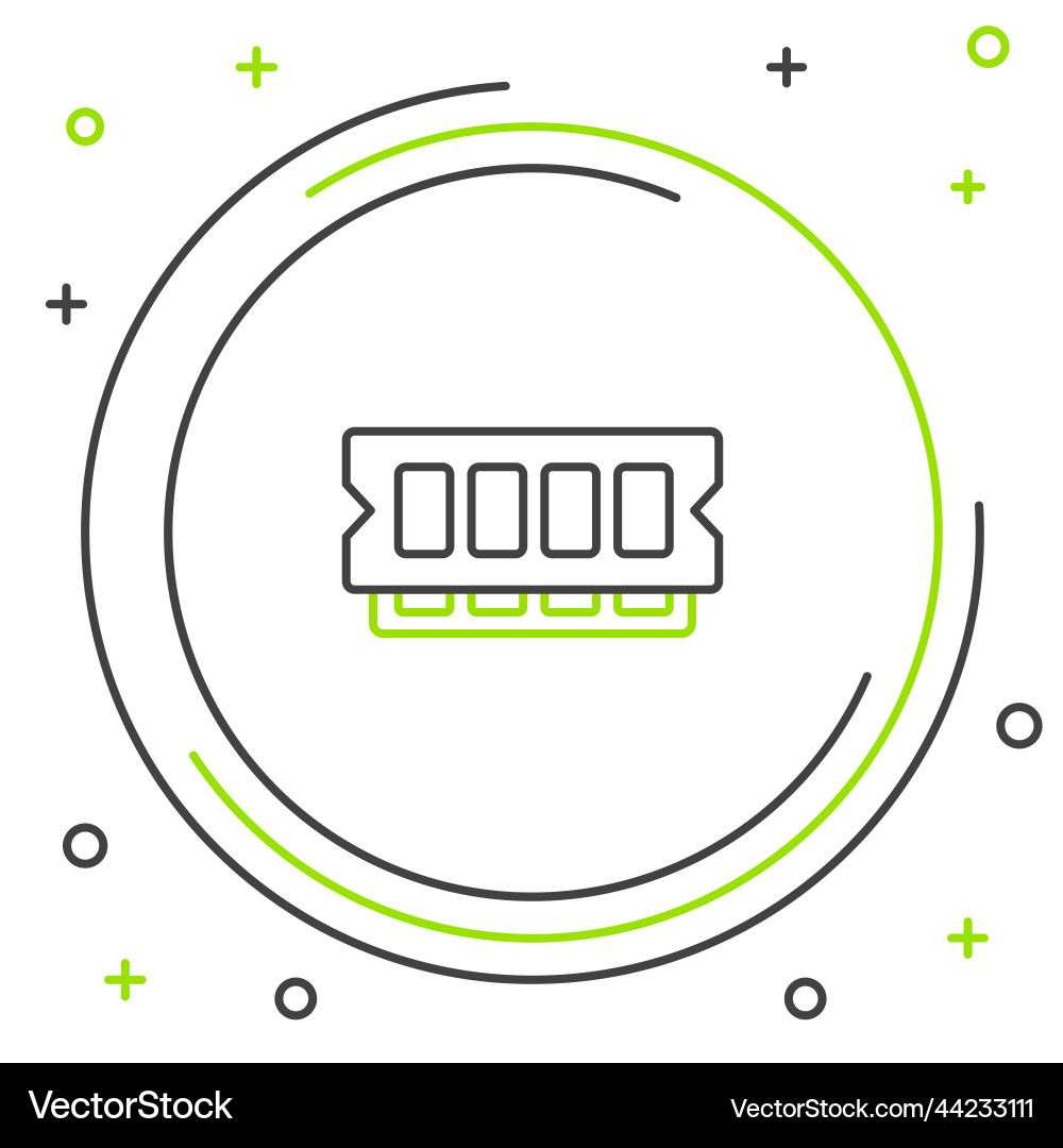 Line ram random access memory icon isolated Vector Image