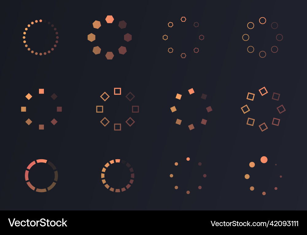 Loading circle set Loading circle set Vector Image