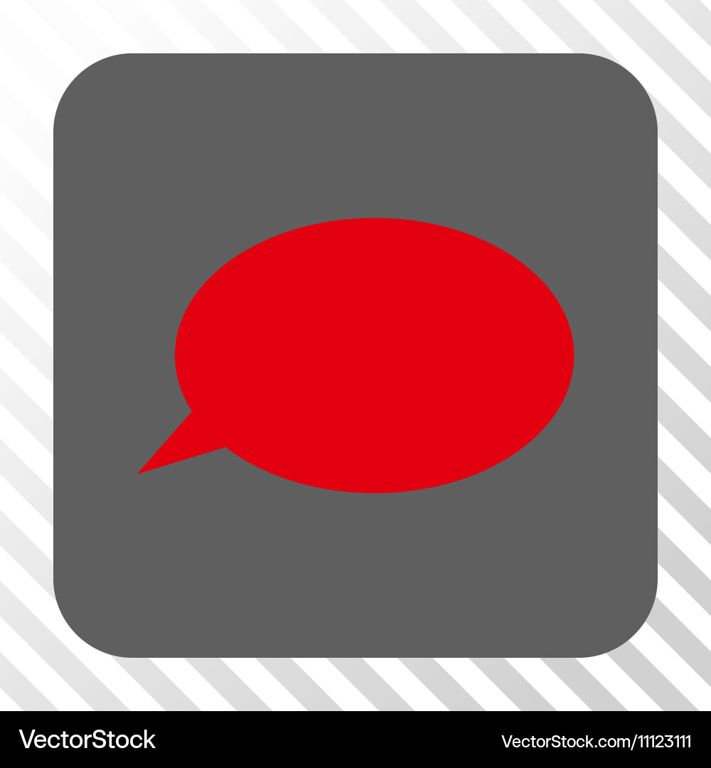 Message cloud rounded square button vector image