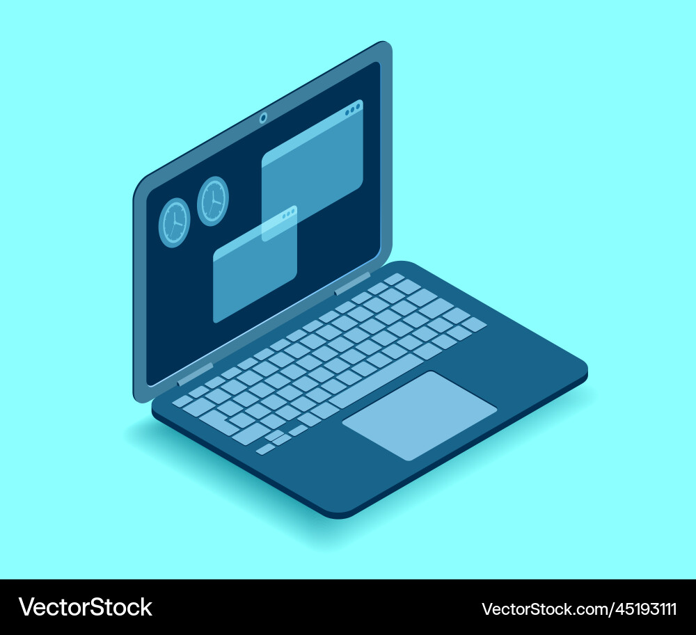 Notebook icon in flat style computer laptop Notebook icon in flat style computer laptop Vector Image