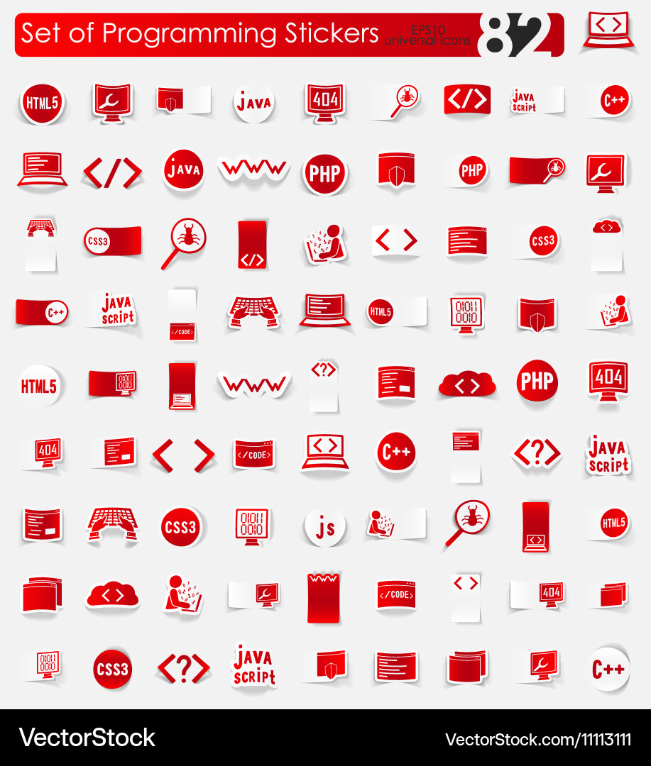 Programming Sticker Set vector image