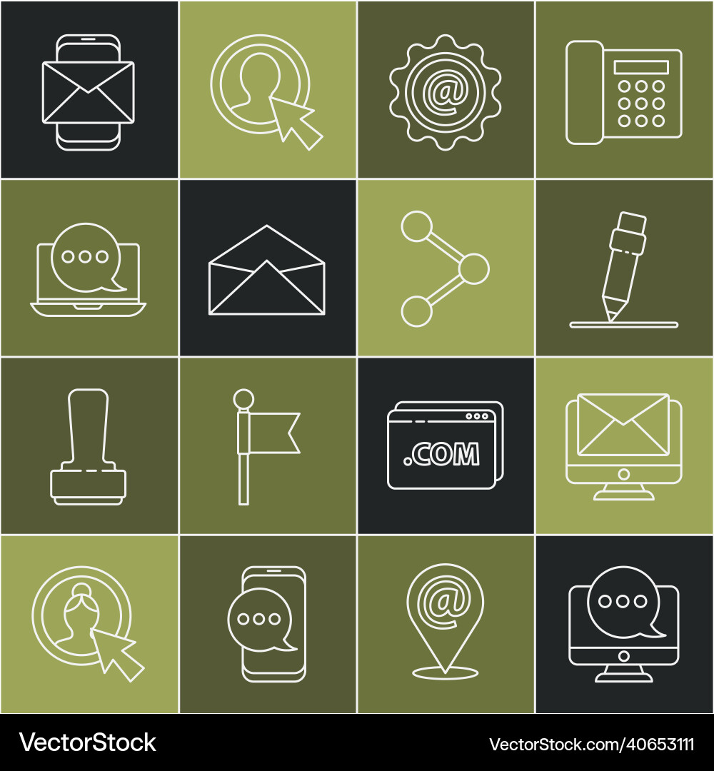 Set line chat messages notification on monitor Vector Image