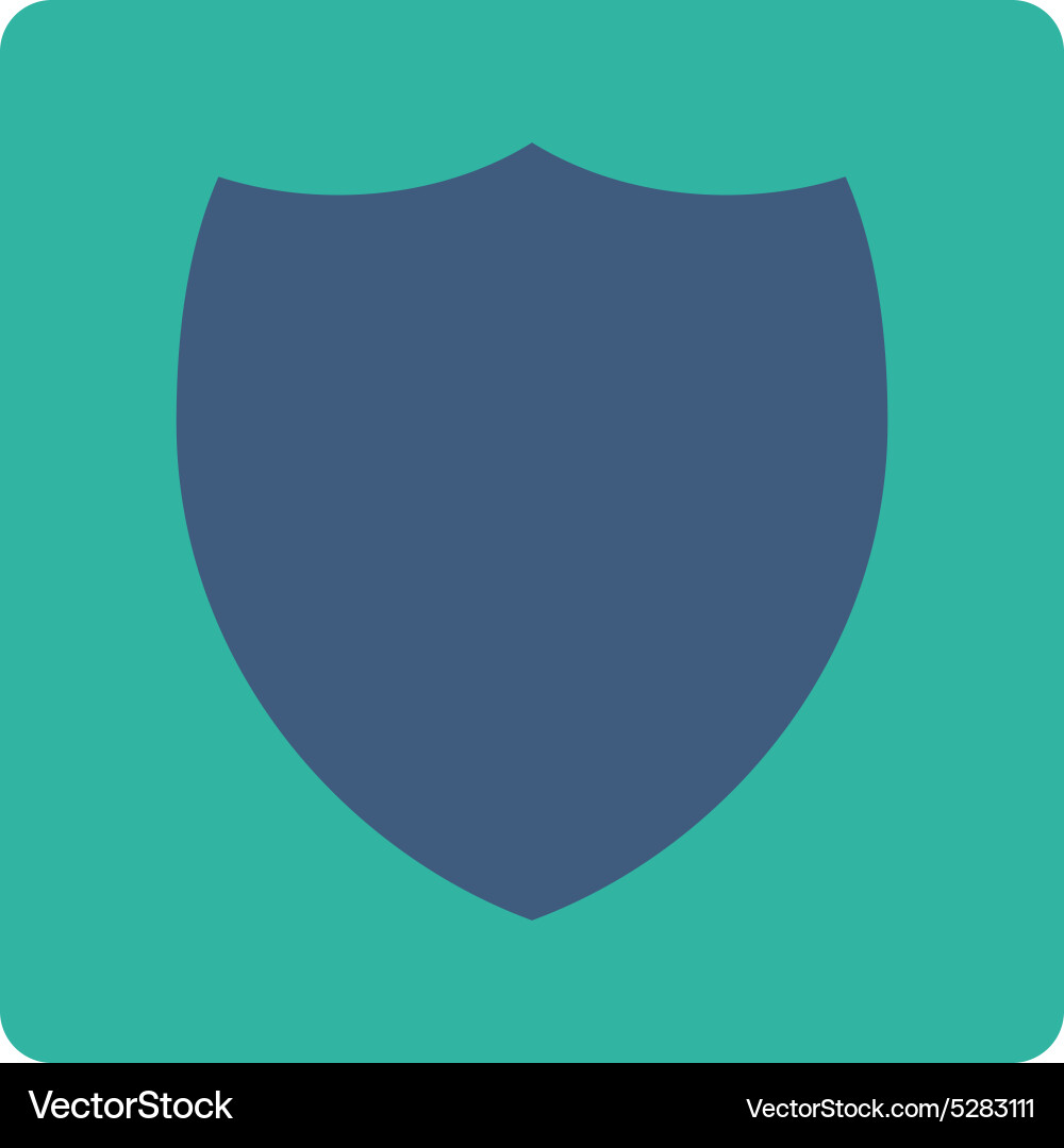 Shield flat cobalt and cyan colors rounded button vector image