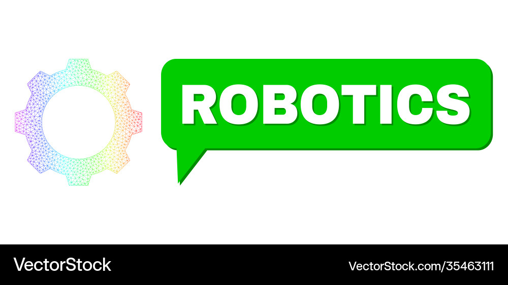 Spectrum net gradient gear icon and robotics chat Vector Image