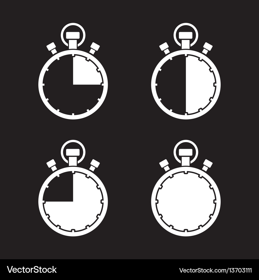 Stopwatch Timer Icons Set Vector Image